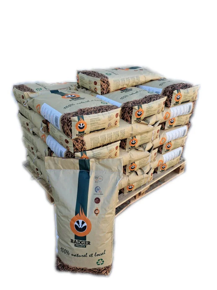 Granulés bois BADGER – 1/2 Palette de 36 sacs de 15 kg