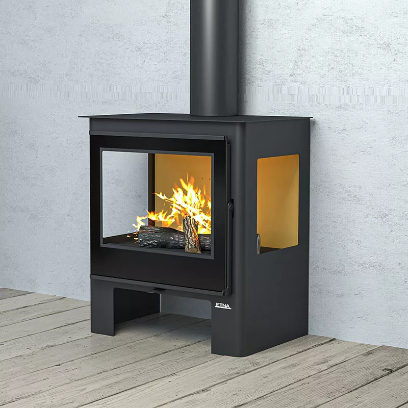 Poêle à bois 3 vitres Shiva – 10 Kw